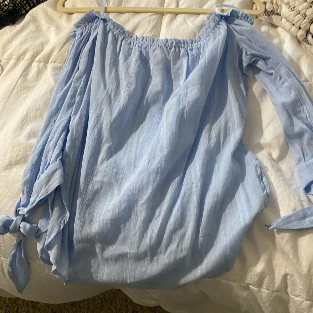 Button Down Off The Shoulder Top - image 3